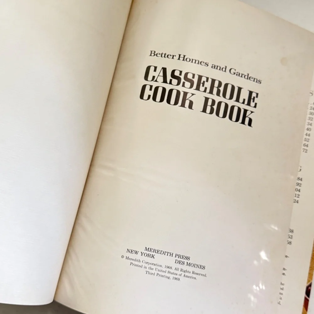 Better Homes‎ and Gardens Casserole Cookbook, Vintage 1969